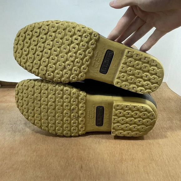 LL Bean Duck Boots Men's Size 8 Brown Leather 6 Inch Lace Up Snow Rain Boots - Picture 8 of 9